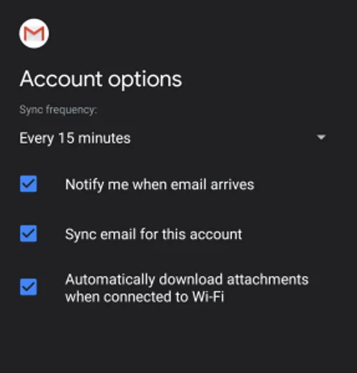 Android hesap seçenekleri: senkronizasyon sıklığı ve bildirimler