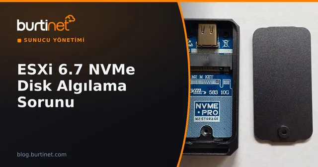 ESXI 6.7 NVME Disk Algılama Sorununun Çözümü